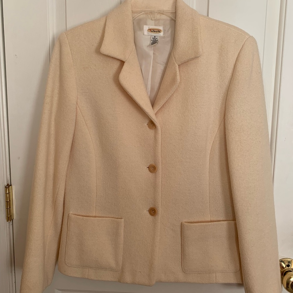 Talbots Classic Cream Wool Blazer